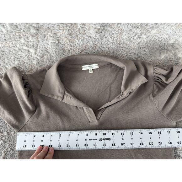 Truly Madly Deeply Size S Casual V Neck Top Brown Short Sleeve Pullover - Picture 4 of 7